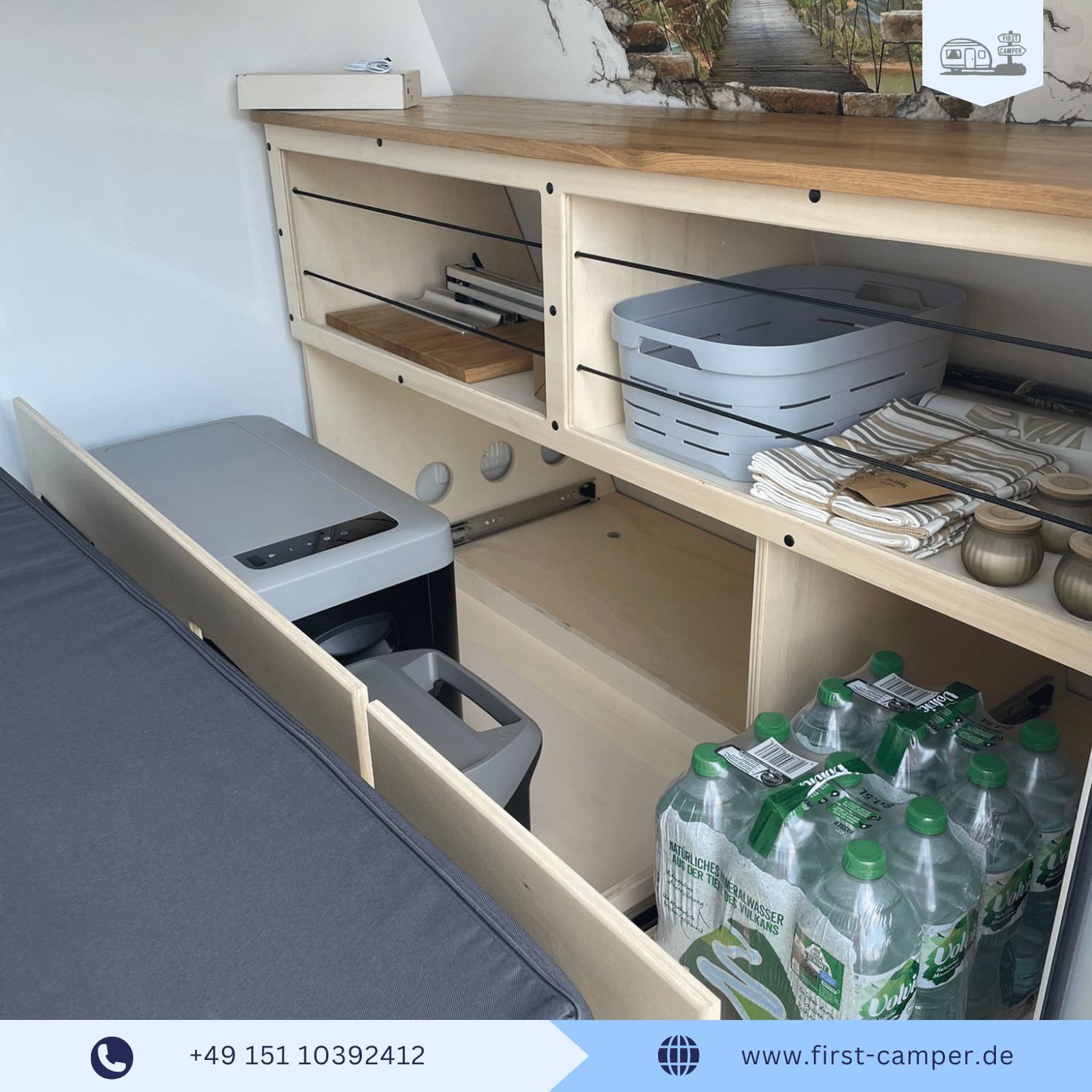 Miniwohnwagen 750 kg Anhänger Low Wing mit WOODBOXX Ausbau – leichter Wohnwagen mit flexibler Nutzung