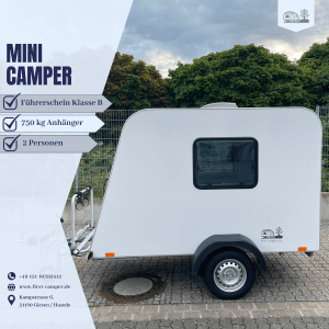 Mini Camper – kompakter 750 kg Kofferanhänger und Wohnwagen als leichter Anhänger für individuelles Camping mit Führerschein Klasse B