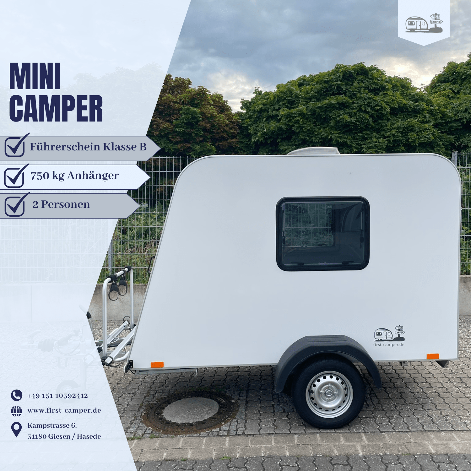 Mini Camper – kompakter 750 kg Kofferanhänger und Wohnwagen als leichter Anhänger für individuelles Camping mit Führerschein Klasse B