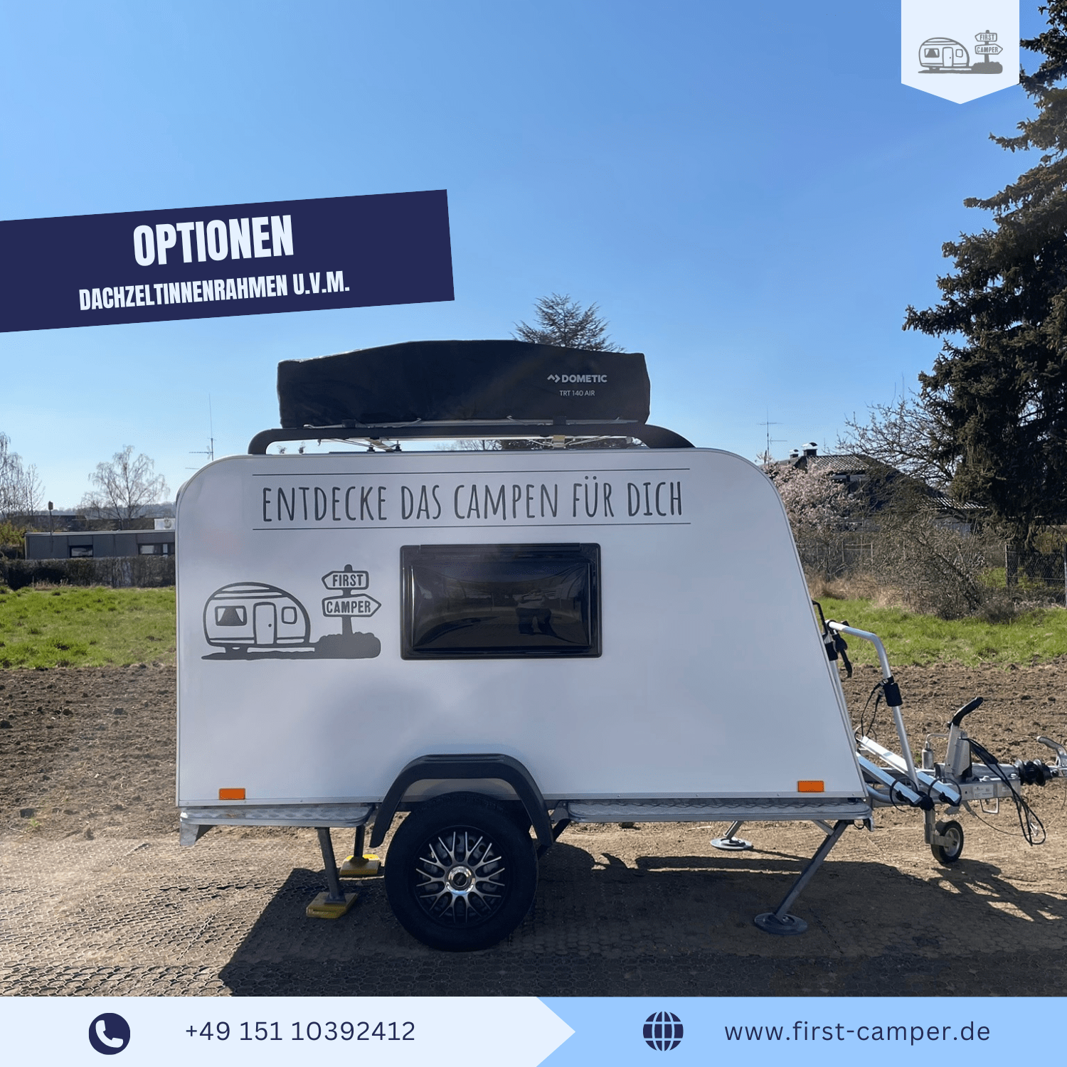 Micro Camper – kompakter Mini Wohnwagen - mit Dometic Dachzelt