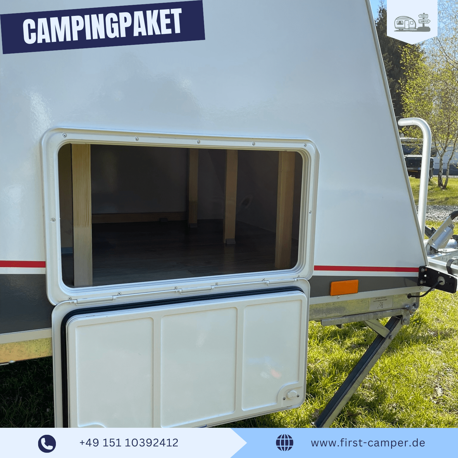 Medi Camper – leichter 750 kg Mini Wohnwagen inkl. Stauraumklappe für das einfache Beladen