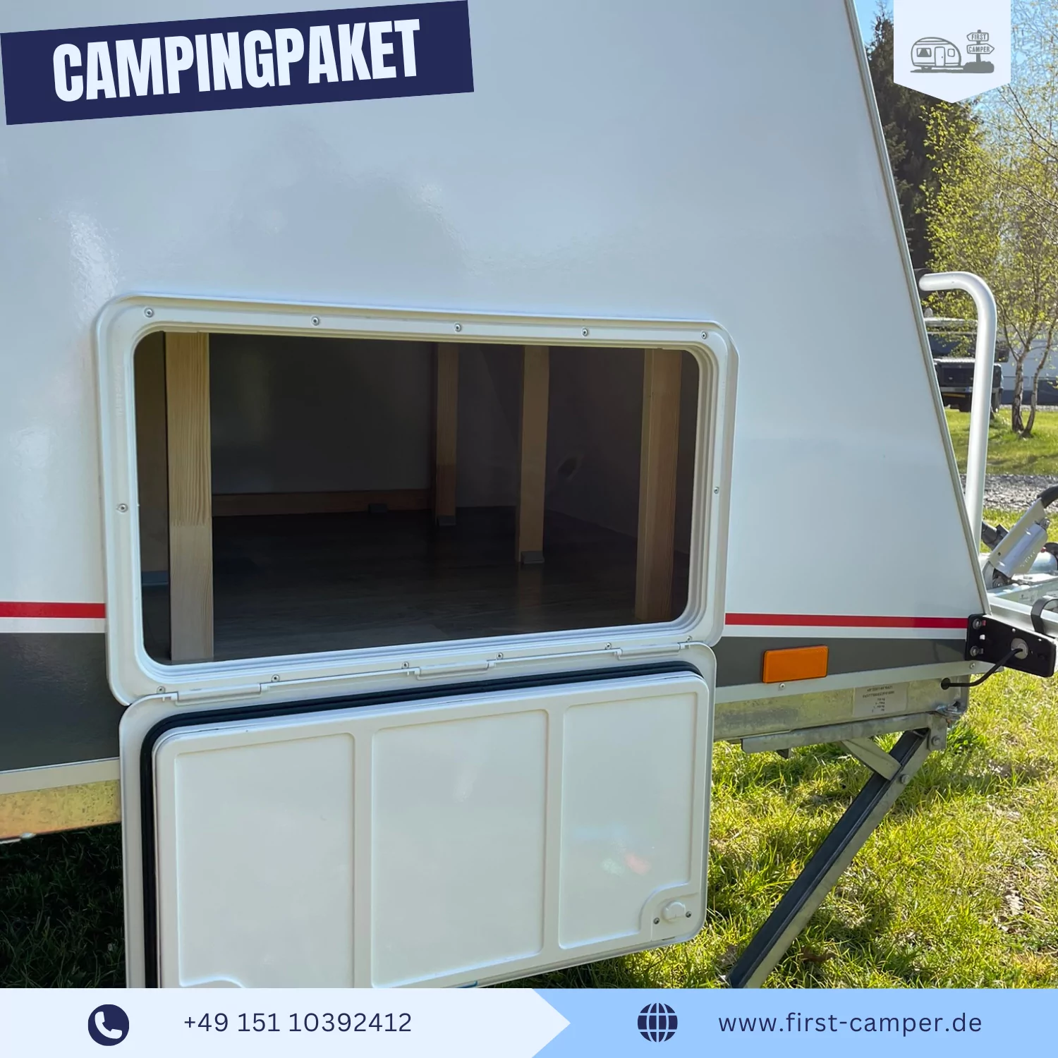 Medi Camper – leichter 750 kg Mini Wohnwagen inkl. Stauraumklappe für das einfache Beladen