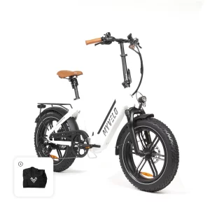 MYVELO IPANEMA E-Bike in Schwarz und Weiß, nebeneinander dargestellt, mit leichtem Rahmen und modernem Design.