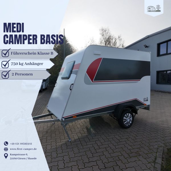 Medi Camper 750 kg Kofferanhänger als kompakte Basis für Mini Wohnwagen Ausbau